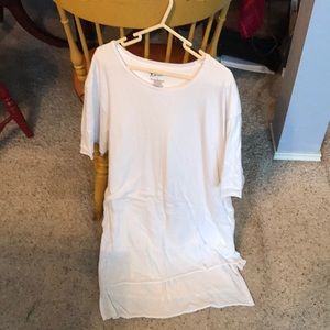 Arizona white longline t shirt with raw edge